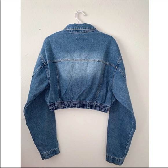 WOMENS CROPPED DENIM JEAN JACKET - Picture 4 of 4